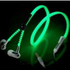 Colors Full Glowing Earphone Luminous Light Metal Zipper Ear Phones